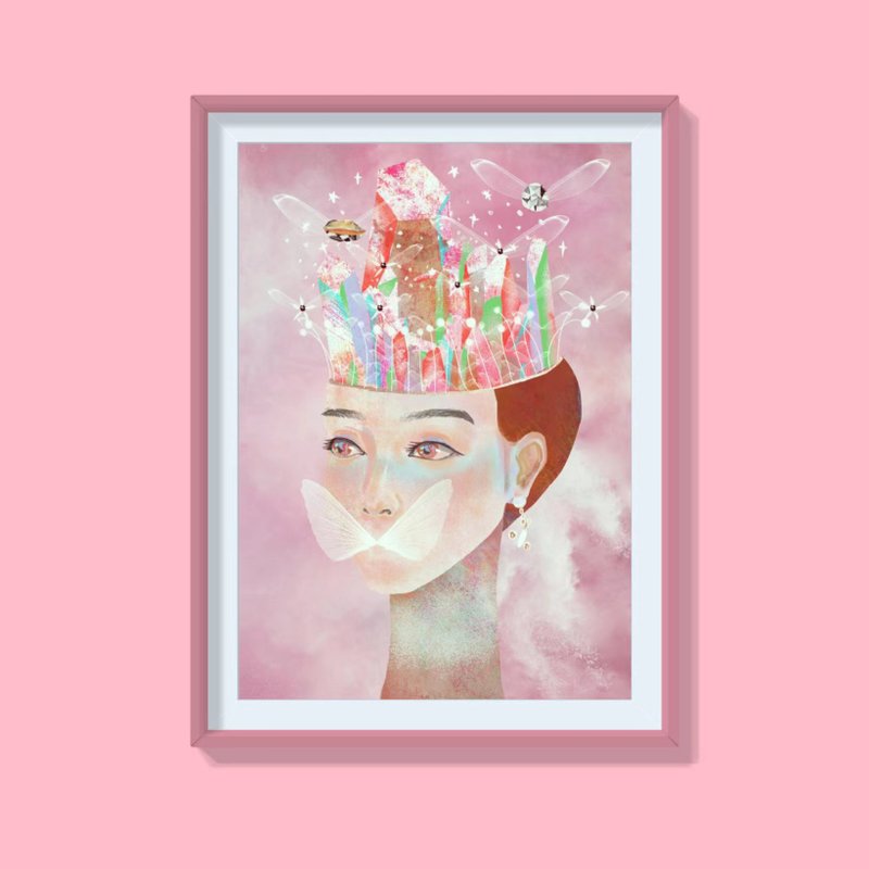 原創插畫孿生 秋 8開藝術微噴裝飾畫 - 電子似顏繪/繪畫/插畫 - 紙 