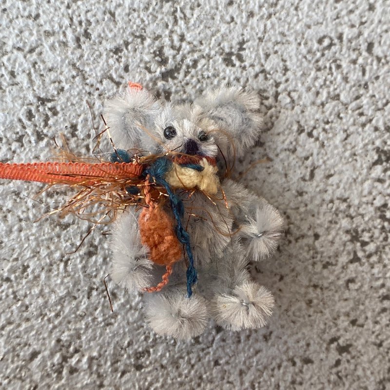 繽紛小熊 5cm bear灰色-毛根扭扭棒手作 - 其他 - 其他材質 灰色
