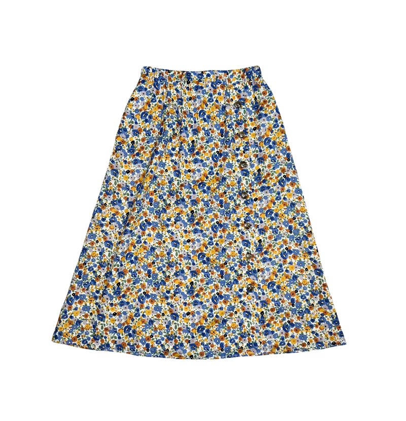 (Women's) Spring Blossom Skirt - Yellow - กระโปรง - ผ้าฝ้าย/ผ้าลินิน สีเขียว