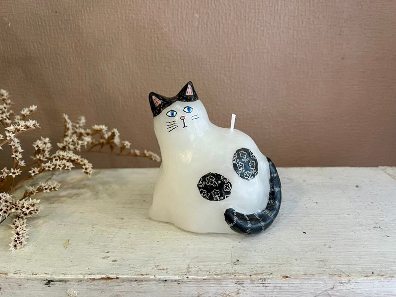 blue cat - เทียน/เชิงเทียน - ขี้ผึ้ง สีน้ำเงิน