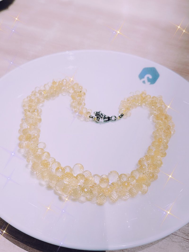 Abudence love 黃水晶天堂串串相連 - 項鍊 - 純銀 黃色