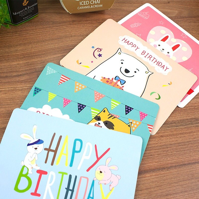 Birthday card / blessing thank you card / creative cute card (horizontal) - การ์ด/โปสการ์ด - กระดาษ 
