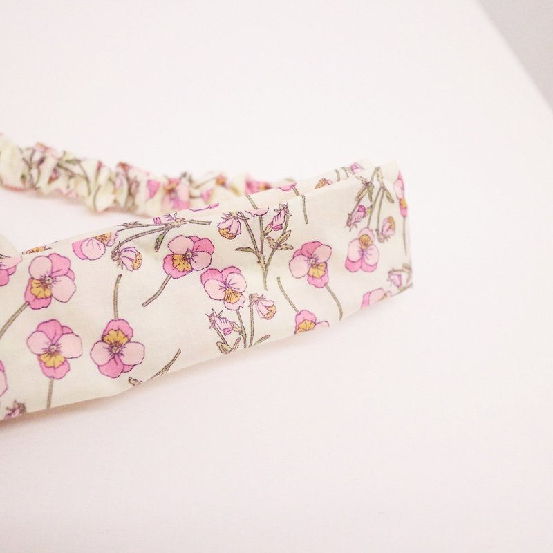 JOJA│ no time to play Wen Qing take the name: Japanese handmade fabric elastic hair bands - Hair Accessories - Cotton & Hemp Pink