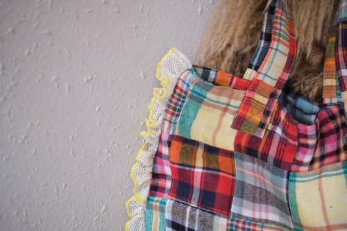 【絶版品】 バックレース　パッチ ヴィンテージスタイルのパッチワークレースバッグ - レースの色