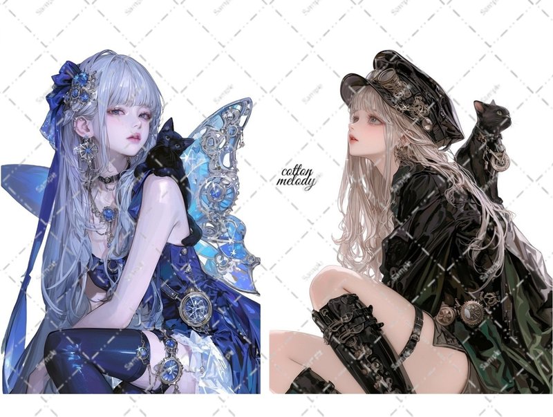 original sticker no.6550 人物ステッカー オリジナルステッカー 人物ステッカー 女の子ステッカー オリジナル人物ステッカー - 貼紙 - 紙 