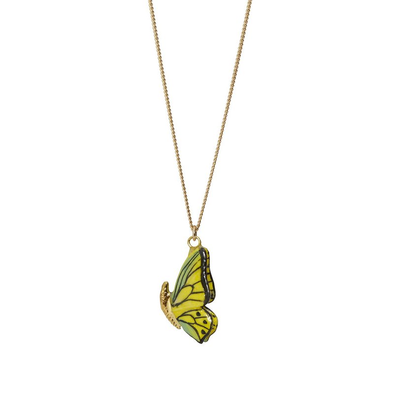 AndMary 手繪瓷項鍊-蝴蝶 禮盒包裝 Butterfly Necklace - 項鍊 - 瓷 白色