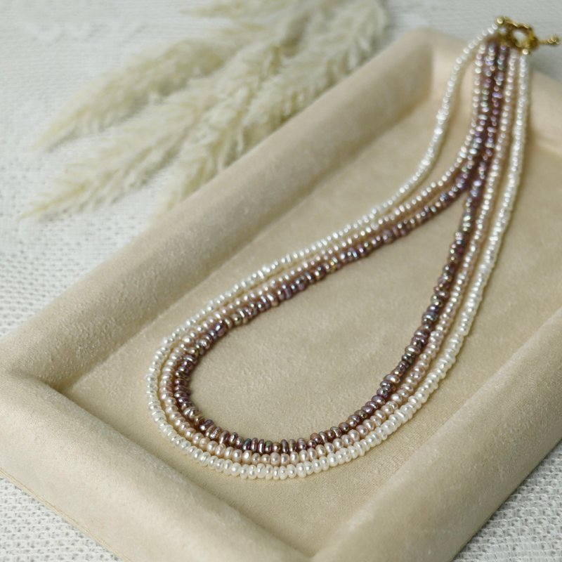 Jenga Baroque Pearl Necklace Natural Freshwater Pearls Simple and Versatile - Necklaces - Pearl 