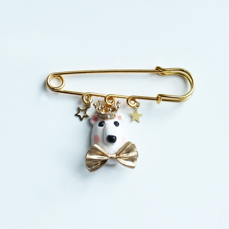 Polar Bear brooch - Handmade jewelry - Brooches - Pottery White