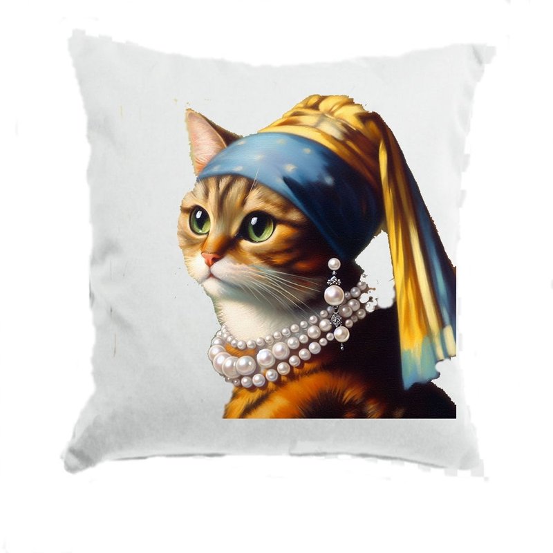 Saqir with pearl earrings - Pillows & Cushions - Other Materials White