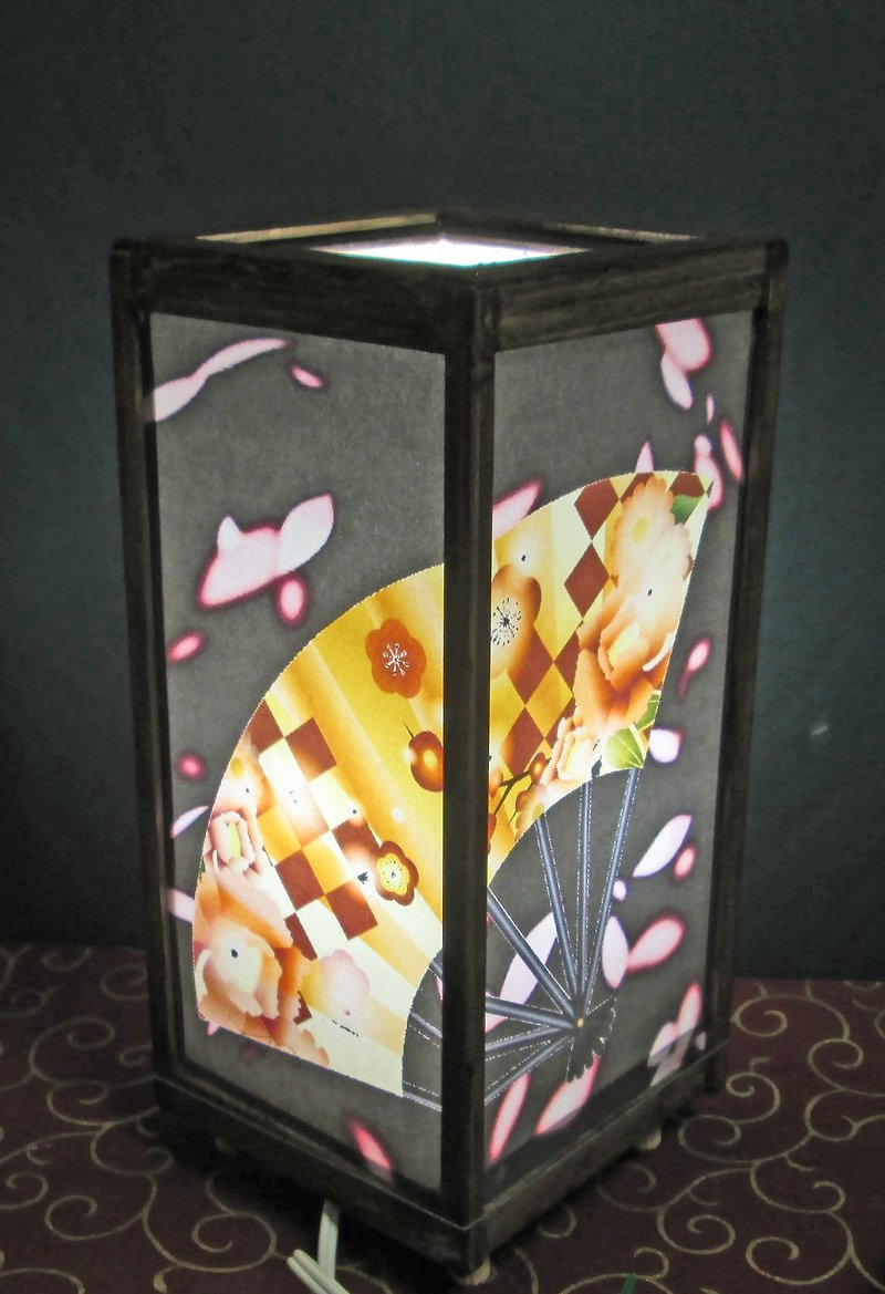 Dream lighting Kanagi folding fan Cherry blossom petal Medium shape, LED bulb, warrior decorative light stands the real pleasure! - Lighting - Cotton & Hemp Gold
