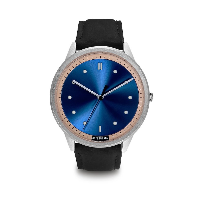 HYPERGRAND - 02基本款系列 - 銀藍錶盤x黑色飛行員 手錶 - 男裝錶/中性錶 - 其他材質 黑色