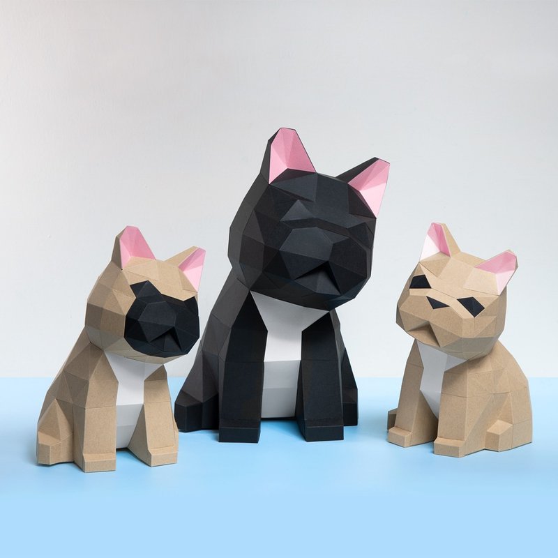 3D paper model-DIY hands-on-animal series-selling cute tricks-cute pet decoration - งานไม้/ไม้ไผ่/ตัดกระดาษ - กระดาษ หลากหลายสี