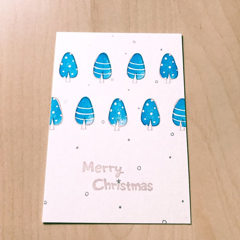 *ミスLの手作りのポストカード*メリークリスマス - カード・はがき - 紙 ホワイト