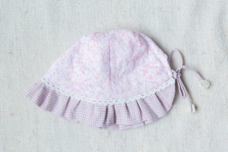 手作りフリルベビー帽子 - 紫色の小さな - スタイ - コットン・麻 ピンク