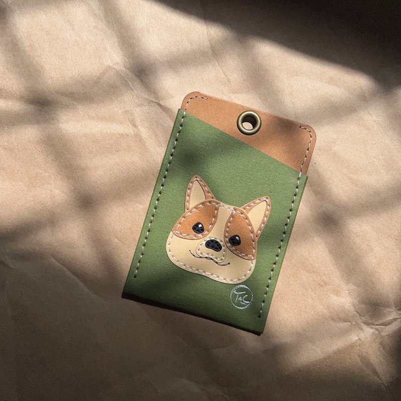 Paper carving ID holder Youyou card holder-Corgi - ID & Badge Holders - Paper Green