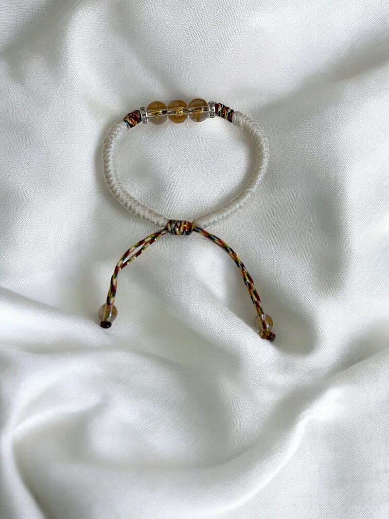 六字真言 五色能量 金剛結手環 白 伸縮款 - 手鍊/手環 - 其他材質 