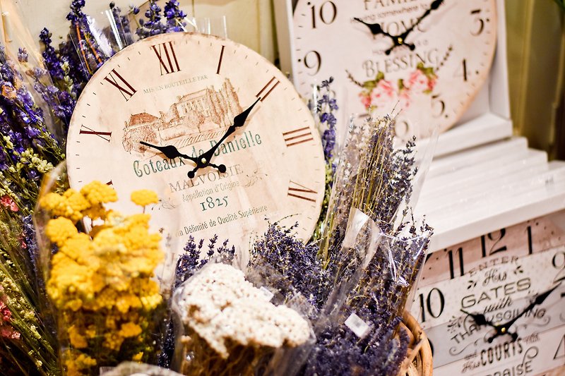 【Clock】Wooden Wall Clock Country Time Series - นาฬิกา - ไม้ สีกากี