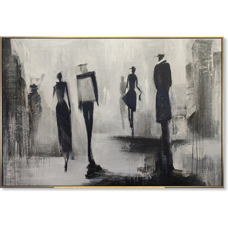 Abstract Figurative Painting Minimalist Painting Modern Wall Art Home Decor - 壁貼/牆壁裝飾 - 壓克力 灰色