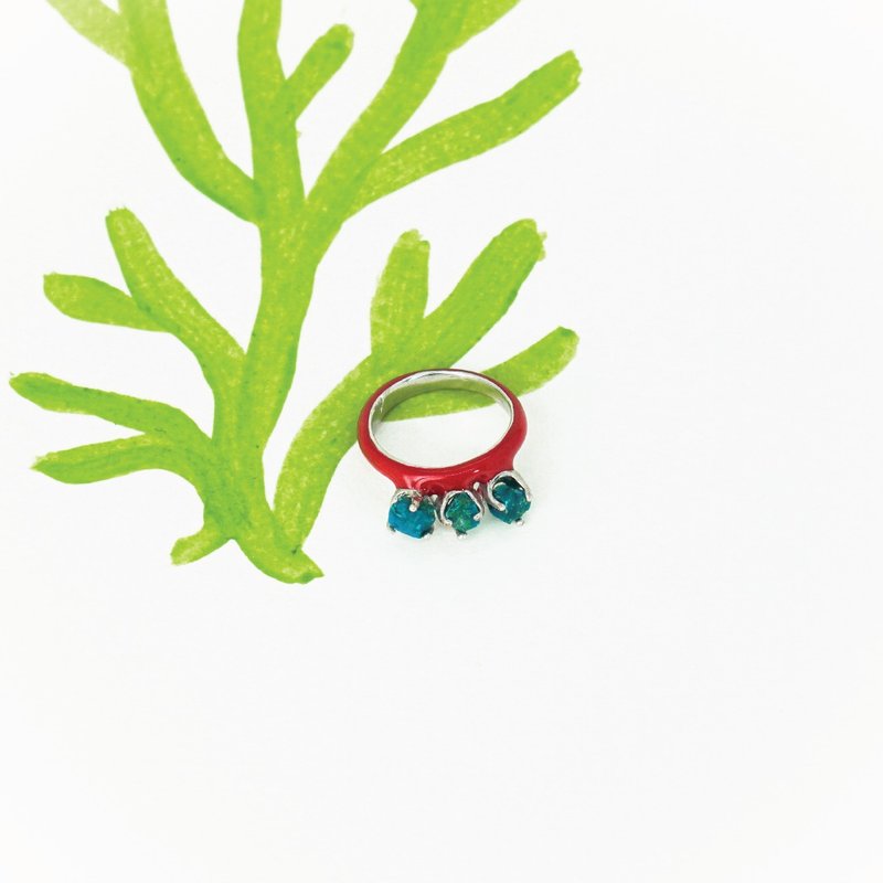 Tiny Stone Color Ring - 戒指 - 其他材質 