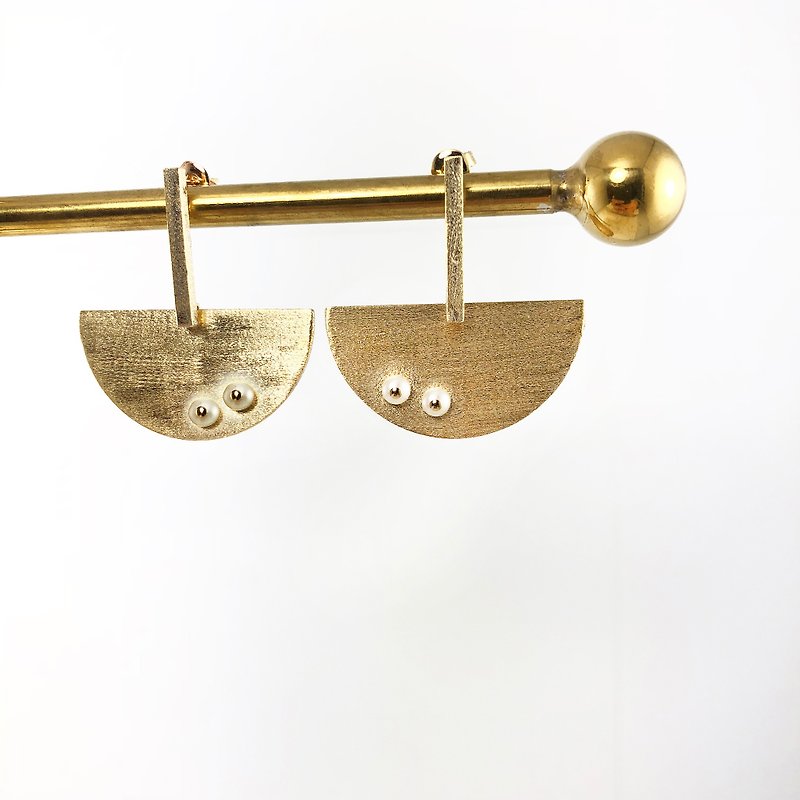 Fan 925 Silver Gold Plated Earrings【Pearls Earrings】【New Year Gift】【Wedding 】 - Earrings & Clip-ons - Pearl 