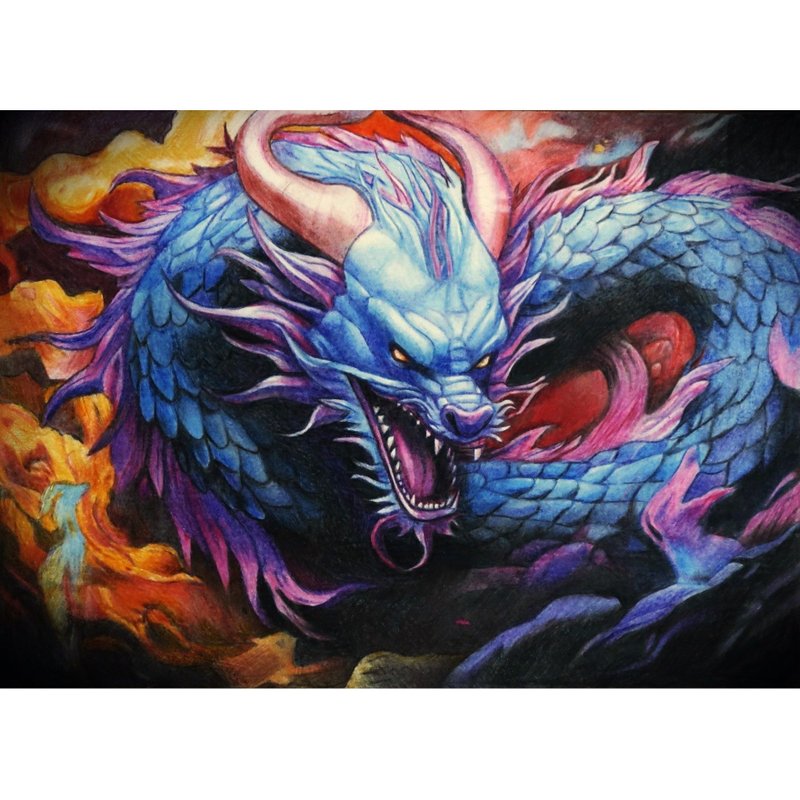 1.龍畫(上架作品)  2.客製畫  3.縮時攝影 - 似顏繪/客製畫 - 紙 藍色