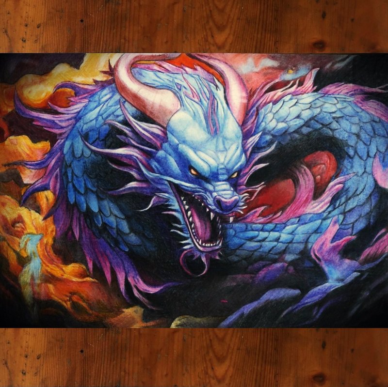 1.龍畫(上架作品)  2.客製畫  3.縮時攝影 - 似顏繪/客製畫 - 紙 藍色