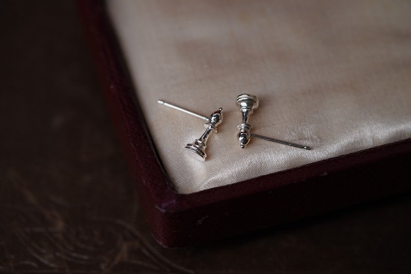 925銀國際象棋耳環 - 主教(E259) - 耳環/耳夾/耳骨夾 - 純銀 