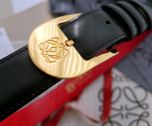 Louis Vuitton black buckle black classic printed men's belt