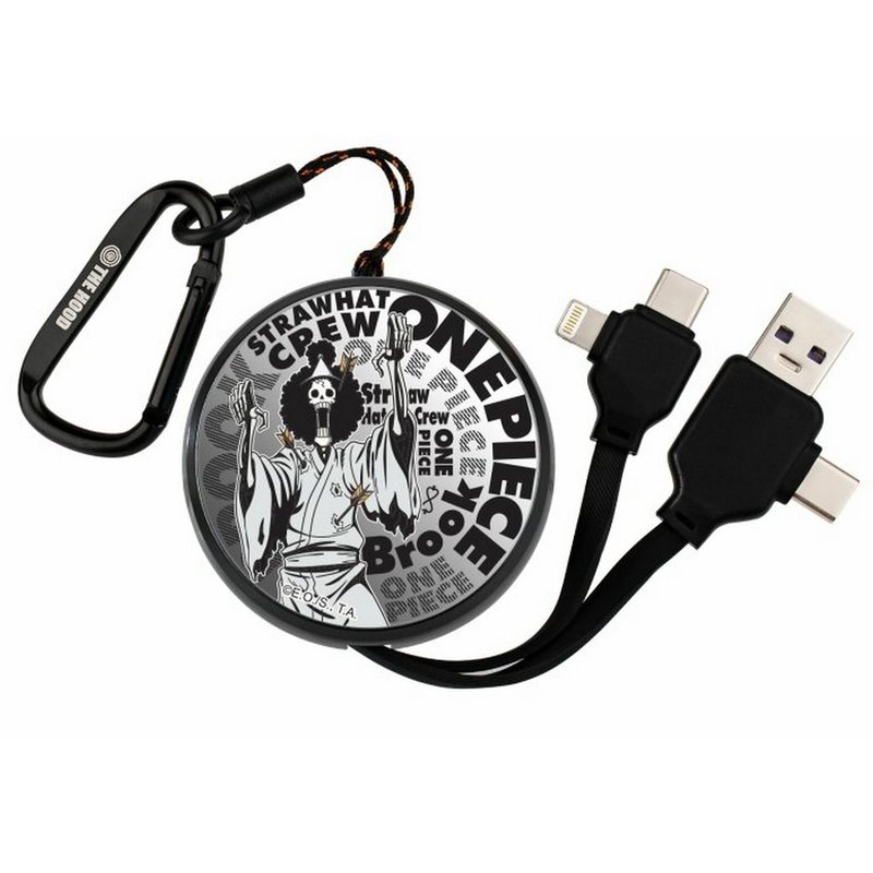 海賊王ONE PIECE布魯克PD快充多合一伸縮鏡面充電線便攜可伸縮式 - 行動電源/充電線 - 其他材質 白色