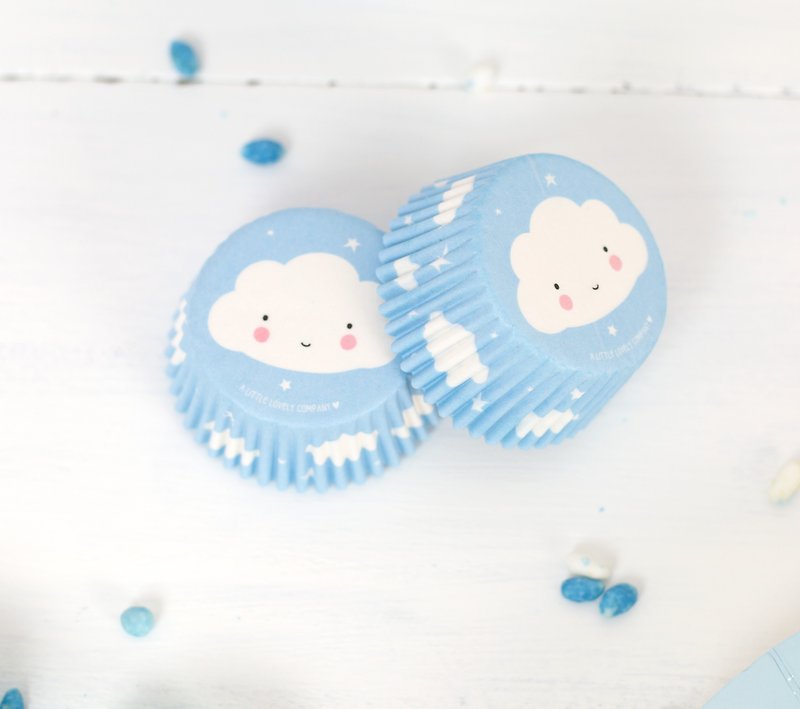 Cupcake cases: Cloud - เครื่องครัว - กระดาษ สีน้ำเงิน