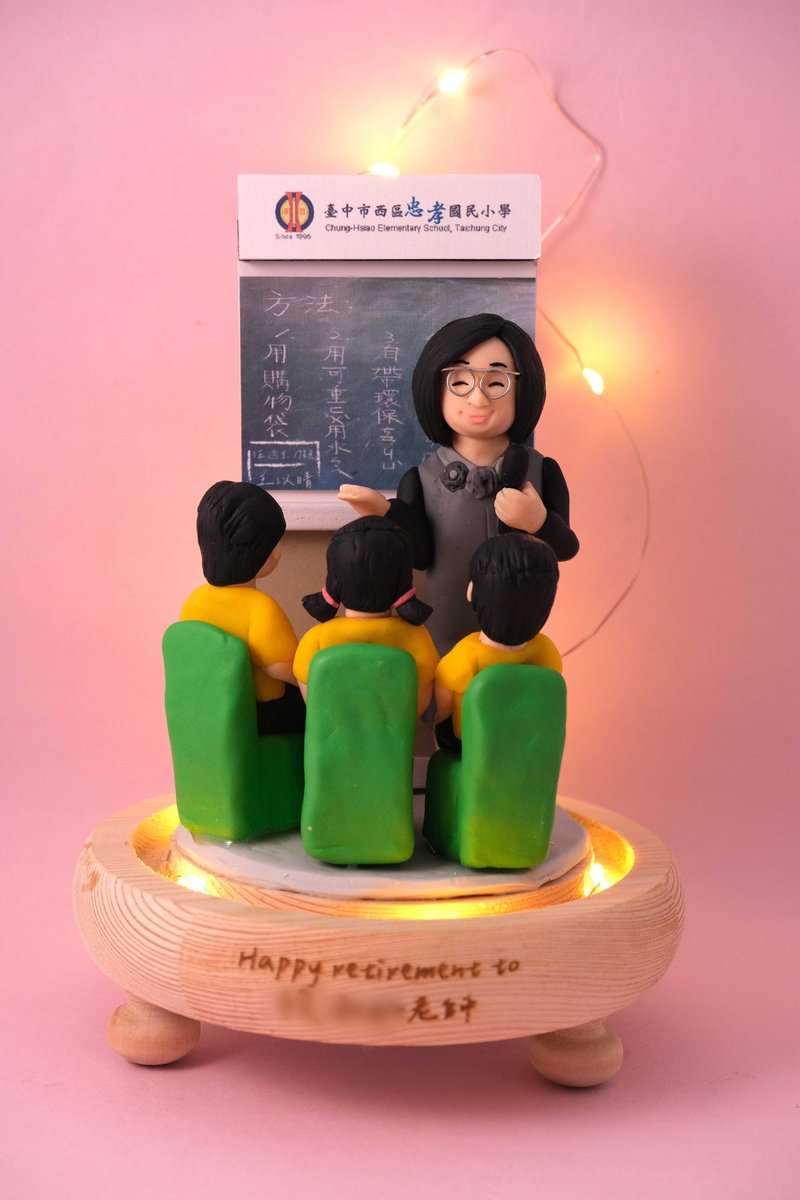 A small gift to commemorate your retirement, with a custom name. Customized character modeling for photos (teacher modeling) is provided. - Items for Display - Clay 