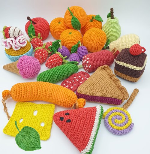 Fruit Keychain Easy Crochet Pattern PDF