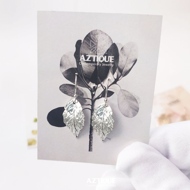 【雙11折扣】Leaf Earrings ,Tiny Leaf Earrings, Small Simple Leaf Earrings Silver - 耳環/耳夾/耳骨夾 - 其他金屬 