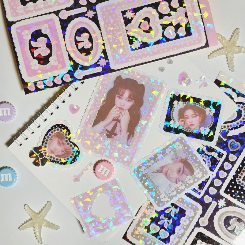 Lace Frame korea stickers pack - Stickers - Other Materials Multicolor