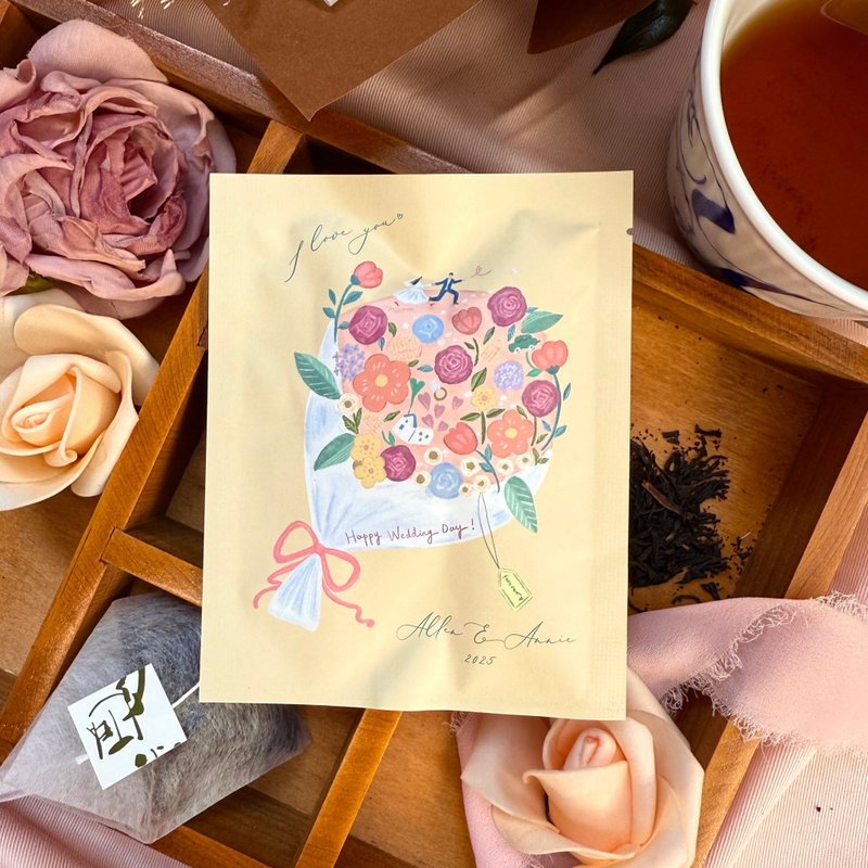 【客製】花嫁茶包 婚禮小物 位上禮 50份起訂 可混口味 - 茶葉/茶包/水果茶 - 紙 黃色