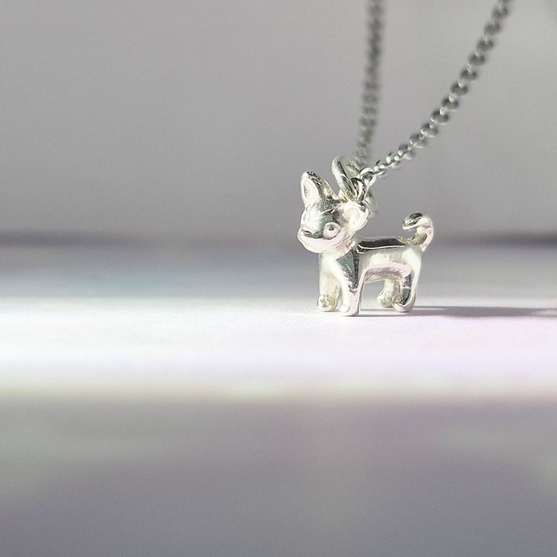 【比法一生】純銀墜子-可愛吉娃娃  925銀手工飾品 - 項鍊 - 銀 銀色