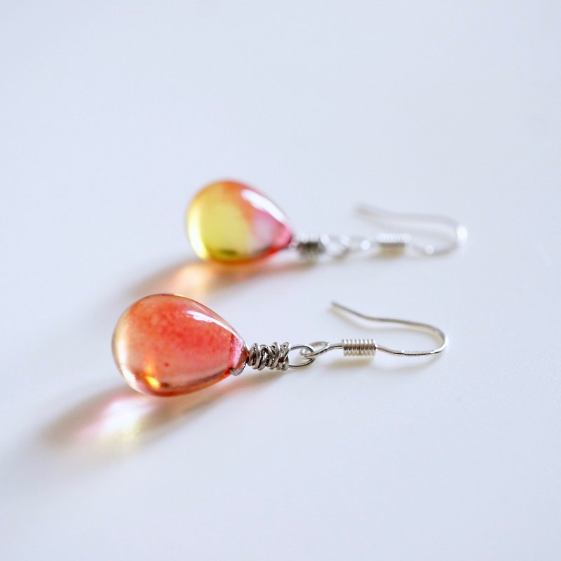 ITS: 255 [Earrings Series · Mixed color drops] 925 white fungus hook ⎜ gradient ⎜ Christmas gifts - ต่างหู - โลหะ สีเงิน