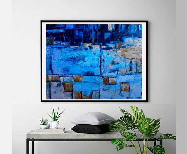 抽象スカイライン絵画油絵オリジナルアートアートワーク