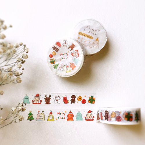 イエローバナナの星が付いているクリスマスの紙テープ