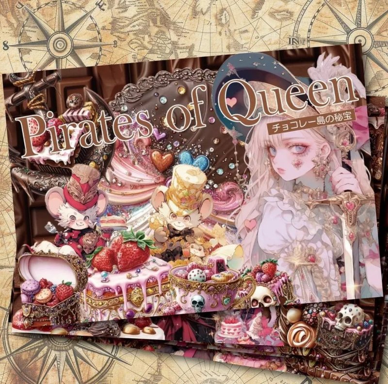Pirates of Queen リバーシブルデザインペーパー７種 - 包裝材料/包裝紙 - 紙 咖啡色