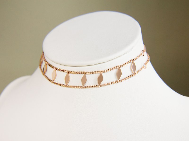 Vintage Rose Gold Choker - Necklaces - Stainless Steel Multicolor