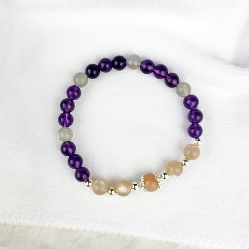 |Simple Series|Purple Charming Secret Moon (S925 bracelet x bracelet x handmade x customized.) - Bracelets - Gemstone Purple
