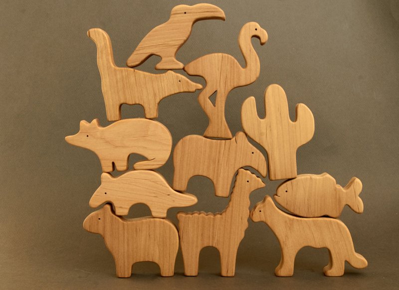 wooden South America animals, wooden woodland animals, Christmas gift baby - 寶寶/兒童玩具/玩偶 - 木頭 