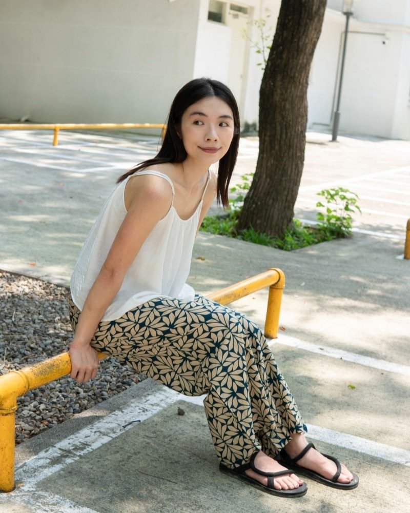 印度蓋染工藝純棉 女生長褲 － 月桂綠 - 女長褲 - 棉．麻 多色