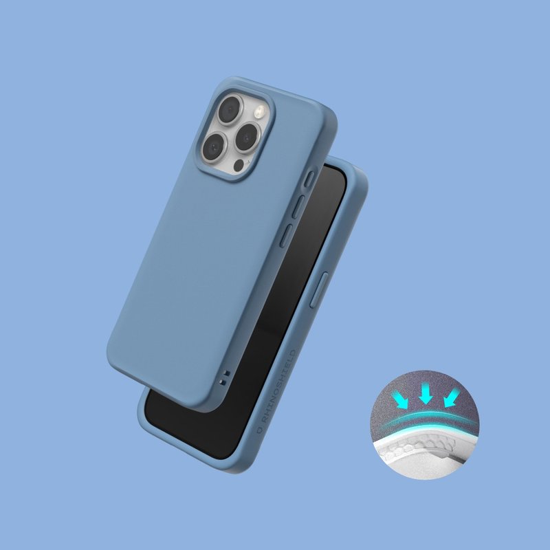 SolidX 強化吸震緩衝手機殼/海潮藍 for iPhone 15系列 - 手機殼/手機套 - 塑膠 