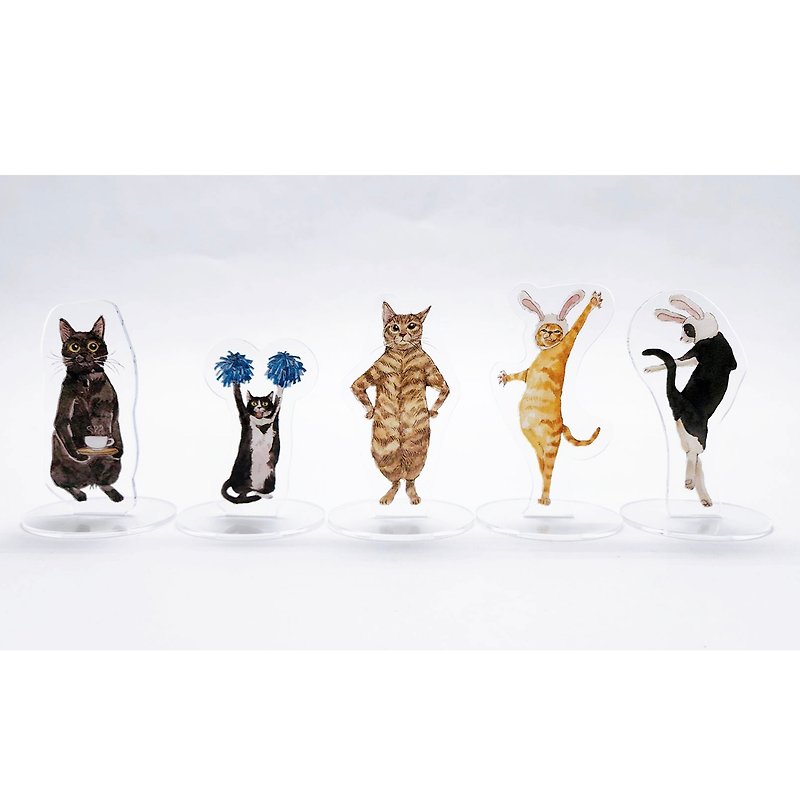 Come on at work/Cat cheer Acrylic stand/Shuttle 5 all-inclusive discount set - ของวางตกแต่ง - อะคริลิค 