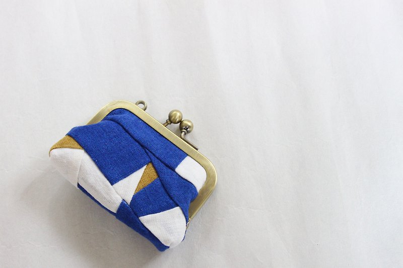 linen patchwork/ coin case - Toiletry Bags & Pouches - Cotton & Hemp Blue
