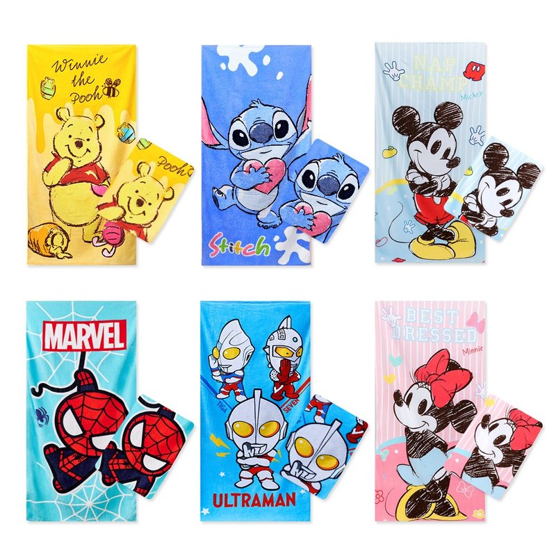 【ONEDER】Disney Winnie the Pooh Bath Towel Mickey Minnie Marvel Spider-Man Superman - ผ้าขนหนู - ผ้าฝ้าย/ผ้าลินิน 