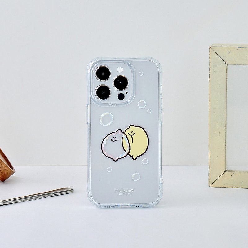 Second Morning Bubble Lemon Anti-yellowing Anti-fall MagSafe iPhone Case - เคส/ซองมือถือ - พลาสติก สีใส