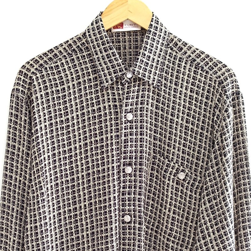 │Slowly│Cross-old shirt │vintage.Retro.Literature - เสื้อเชิ้ตผู้ชาย - เส้นใยสังเคราะห์ หลากหลายสี